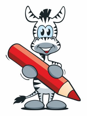 Sticker  Mascot Zebra Red Pen