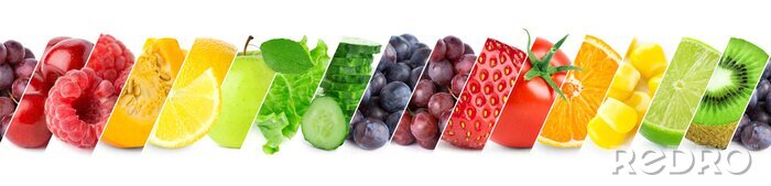 Sticker  Mélange de fruits et légumes de couleur