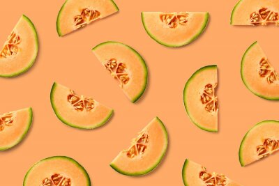Melon sur fond orange