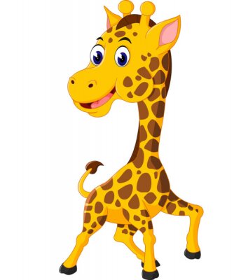 Sticker  Mignon, girafe, dessin animé, Illustration