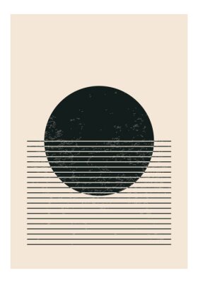 Sticker  Minimal 20s geometric design poster, vector template with primitive shapes