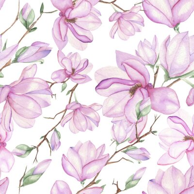 Modèle aquarelle avec magnolias