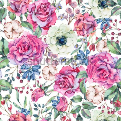 Sticker  Modèle avec roses blanches et roses