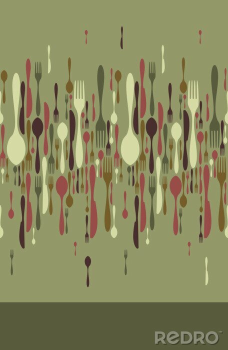 Sticker  modèle de couverts de carte de restaurant