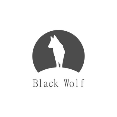Sticker  modèle de logo de loup