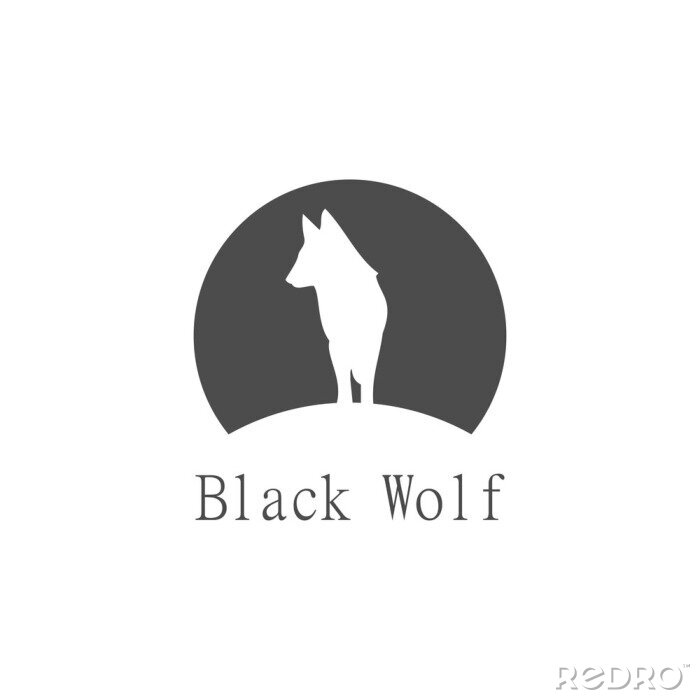 Sticker  modèle de logo de loup