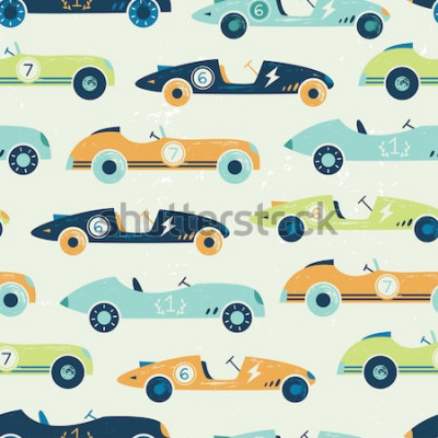 Sticker  Modèle de voitures de course vintage sans soudure de vecteur