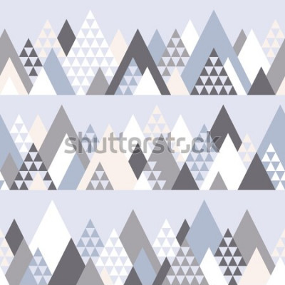 Sticker  Modèle sans couture avec les montagnes géométriques # 1