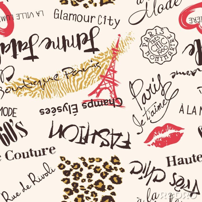 Sticker  Modèle sans couture de Paris Fashion et glamour abstract vector