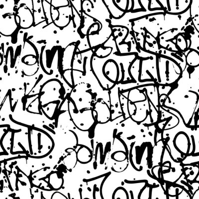 Sticker  Modèle sans couture de vecteur graffiti avec des étiquettes abstraites
