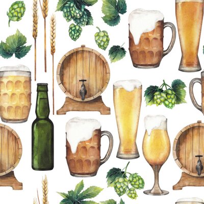 Sticker  Modèle sans couture okdoberfest Waterdcolor