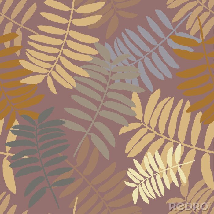 Sticker  Modèle sans couture tropical avec des feuilles de palmiers exotiques. Style hawaïen Illustration vectorielle