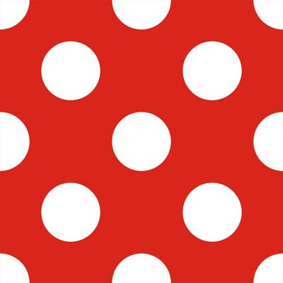 Sticker  modèle vectoriel de Carreau avec pois blancs sur fond rouge