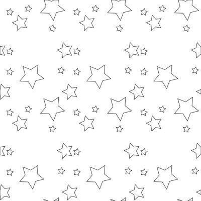 Sticker  Modèle vectorielle continue avec des étoiles colorées de différentes tailles sur fond blanc.