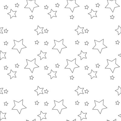 Sticker  Modèle vectorielle continue avec des étoiles colorées de différentes tailles sur fond blanc.