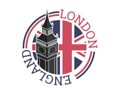 Sticker  Modern Country & City Badge - Londres