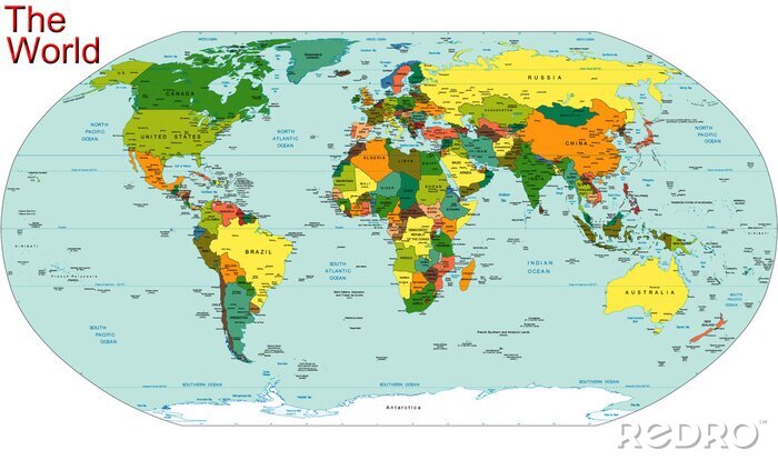 Sticker  Monde Terre Continent Pays Carte
