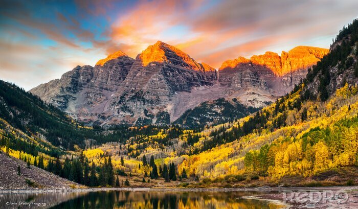 Sticker  Montagnes au coucher du soleil à Aspen