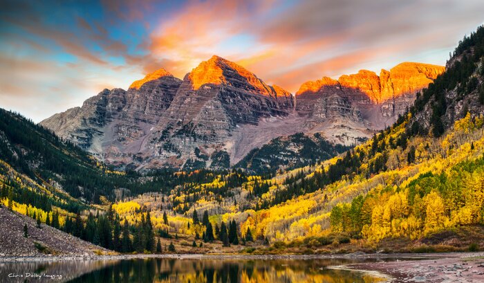 Sticker  Montagnes au coucher du soleil à Aspen