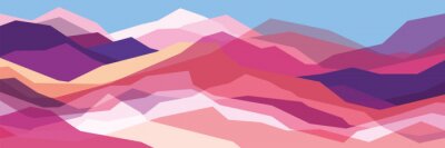 Sticker  Montagnes de couleur, vagues translucides, formes abstraites de verre, fond moderne, dessin vectoriel Illustration pour vous projet