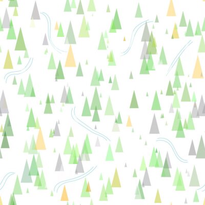 Montagnes et arbres sur une carte de paysage