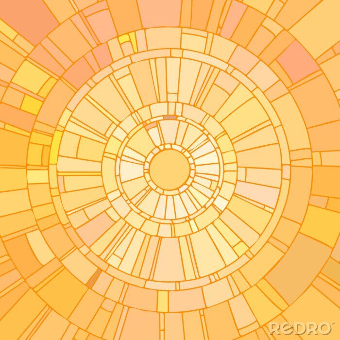 Sticker  Mosaic vector illustration of yellow sunshine.