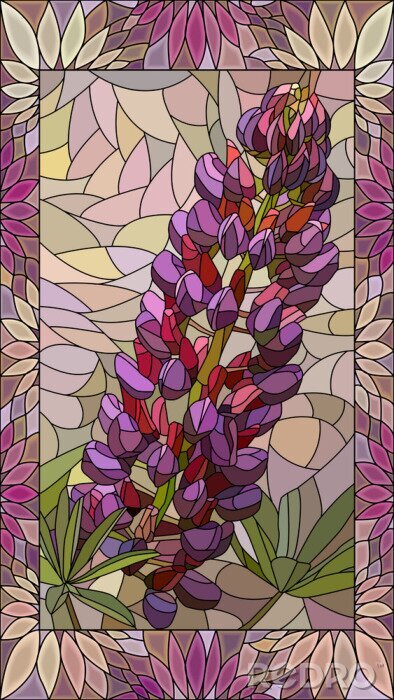 Sticker  Mosaïque de fleurs aux couleurs violettes