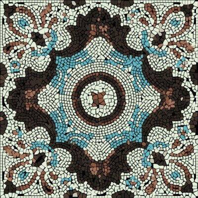 Sticker  Mosaïque décorative tricolore