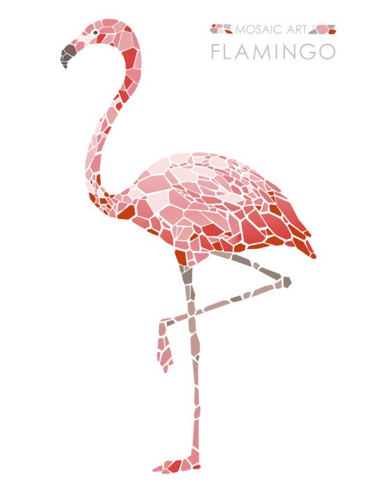 Sticker  Mosaïque flamant rose