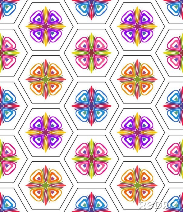Sticker  Mosaïque moderne aux couleurs de l'arc-en-ciel