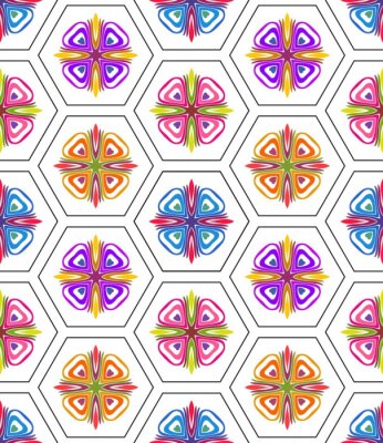 Sticker  Mosaïque moderne aux couleurs de l'arc-en-ciel