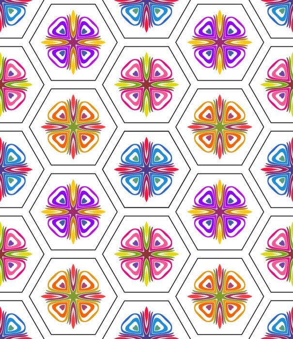 Sticker  Mosaïque moderne aux couleurs de l'arc-en-ciel