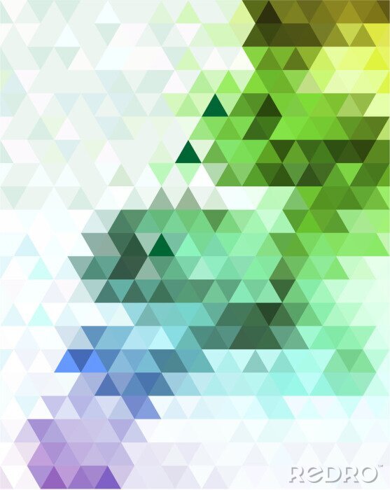 Sticker  Mosaïque moderne de triangles de différentes couleurs