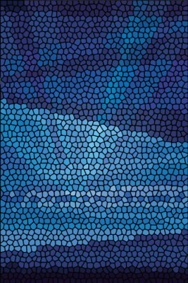 Sticker  Mosaïque monochrome bleue
