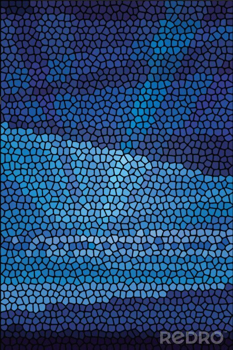 Sticker  Mosaïque monochrome bleue