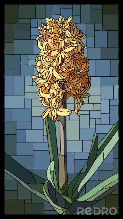 Sticker  Mosaïque représentant une fleur épanouie