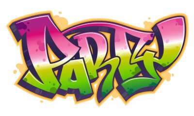 Sticker  Mot de la fête en style graffiti