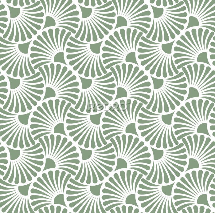 Sticker  Motif à l'esthétique rétro sur fond vert