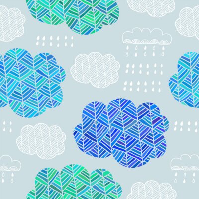 Sticker  Motif abstrait avec des nuages