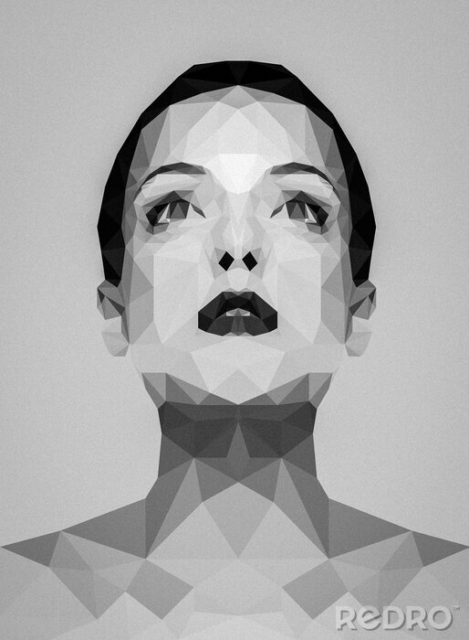 Sticker  Motif abstrait géométrique version portrait de femme