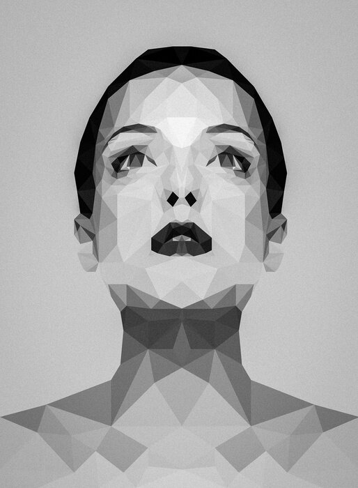 Sticker  Motif abstrait géométrique version portrait de femme