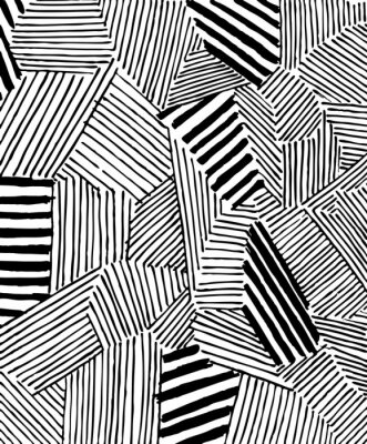 Sticker  Motif abstrait noir et blanc de style géométrique