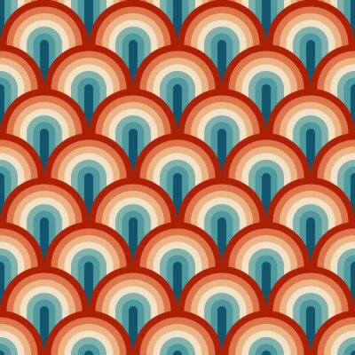 Sticker  Motif arcs-en-ciel dans un style rétro