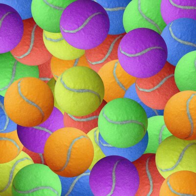 Sticker  Motif avec des balles de tennis multicolores