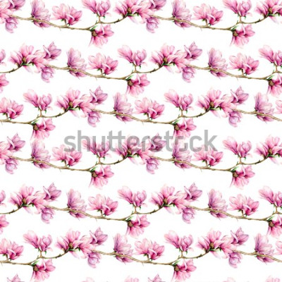 Sticker  Motif avec des branches de magnolia