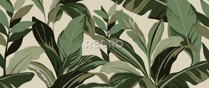 Sticker  Motif avec des feuilles de plantes tropicales