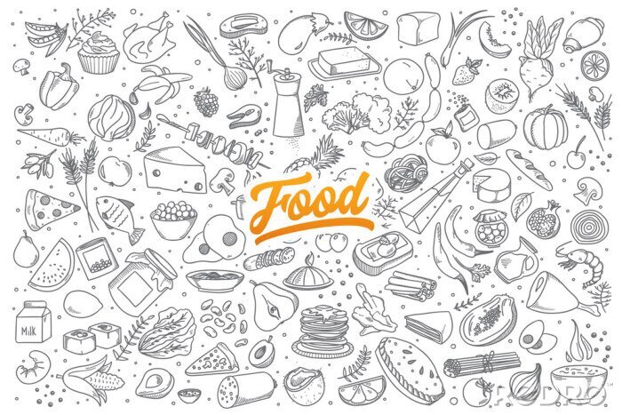 Sticker  Motif avec des produits alimentaires