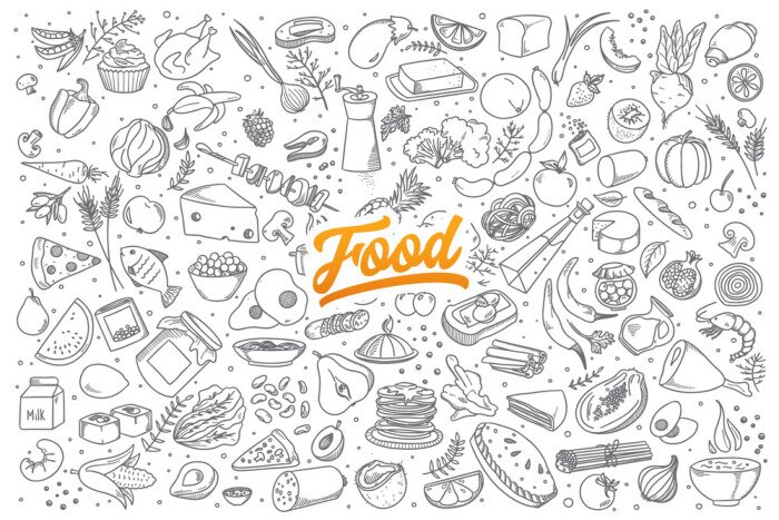 Sticker  Motif avec des produits alimentaires