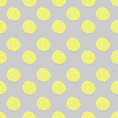 Motif beige avec des cercles jaunes et des points noirs