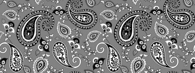 Sticker  Motif cachemire sur fond gris foncé